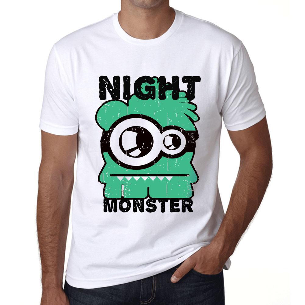 Ultrabasic Vintage T-shirt voor heren Grafisch T-shirt Night Monster Wit