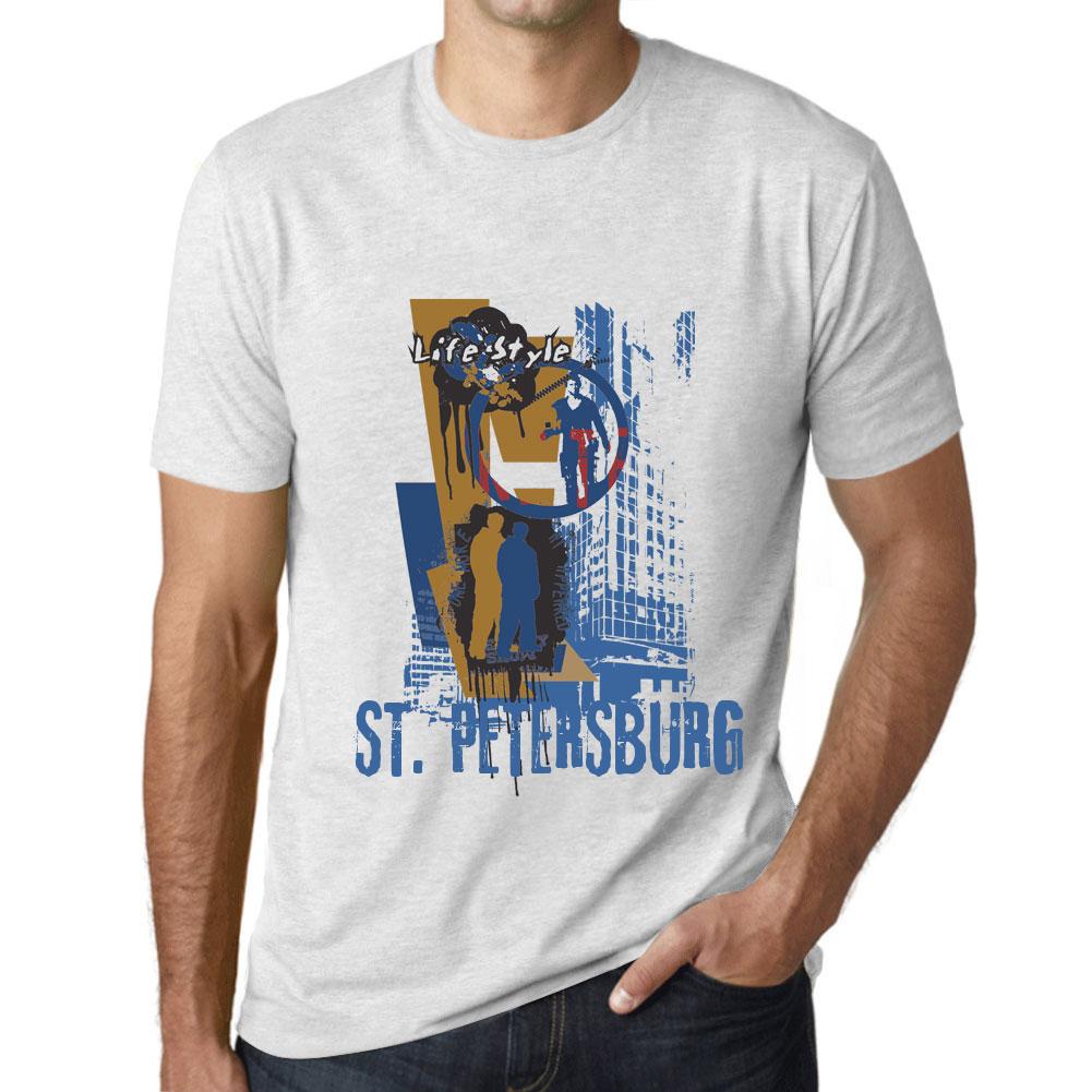 Ultrabasic Vintage T-shirt voor heren Grafische T-shirt ST. Petersburg Lifestyle Vintage Wit