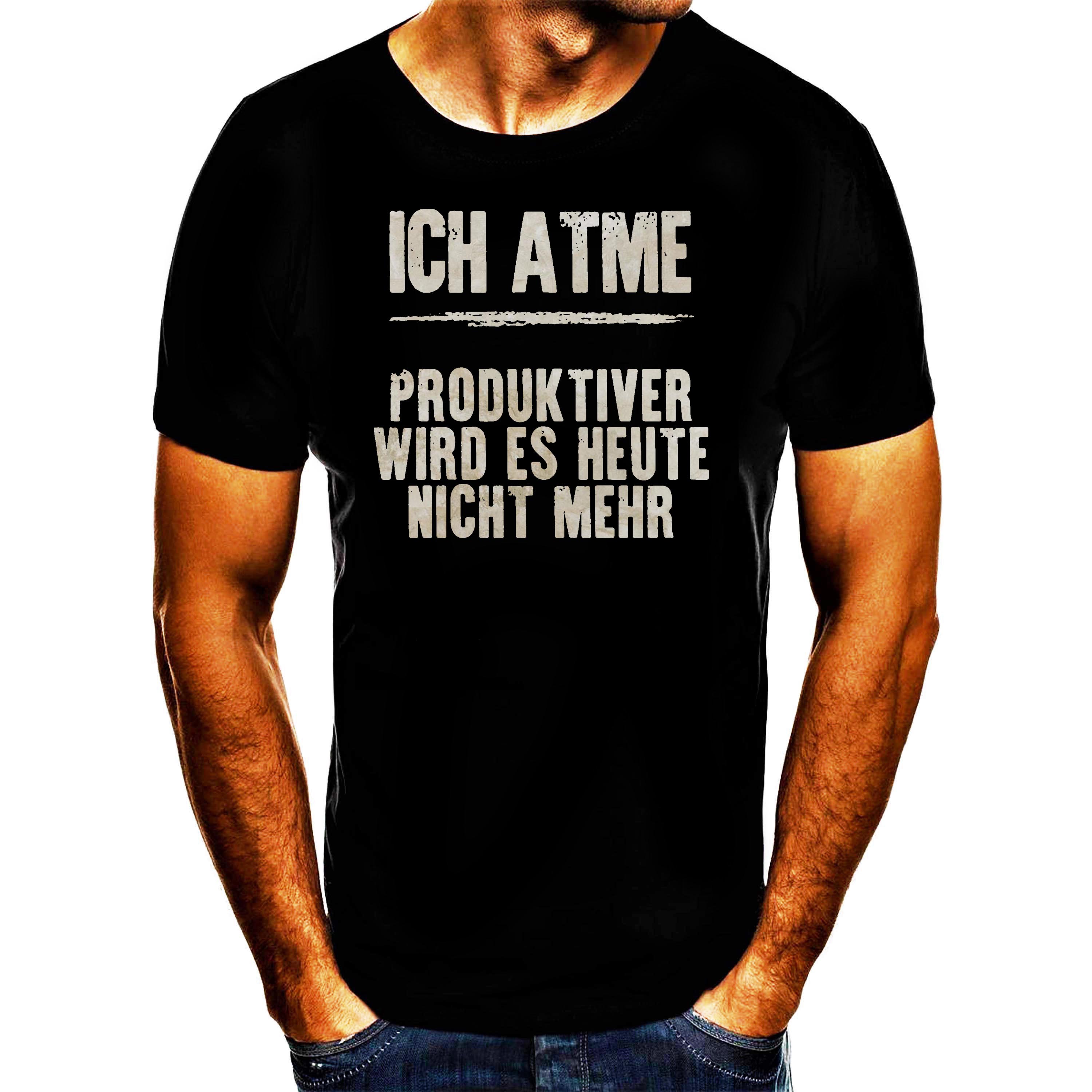 Shirtbude Ik adem werk productief shirt