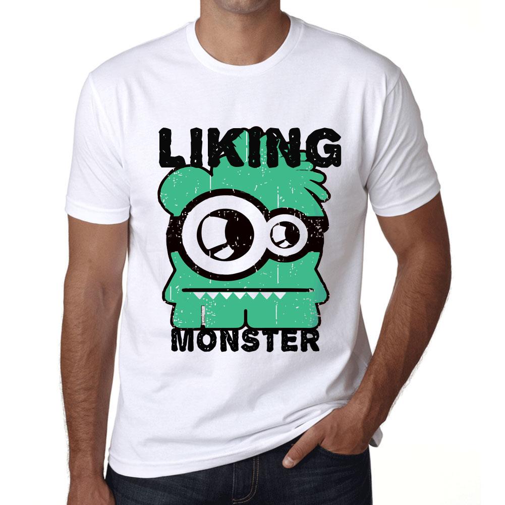 Ultrabasic Heren Vintage T-shirt Grafisch T-shirt Liken Monster Wit