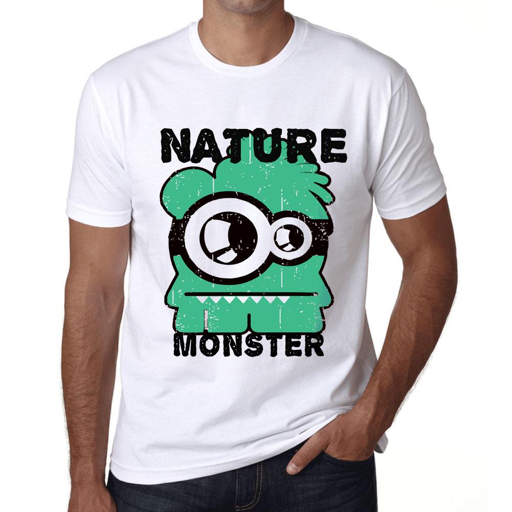 Ultrabasic Heren Vintage T-shirt Grafisch T-shirt Natuur Monster Wit