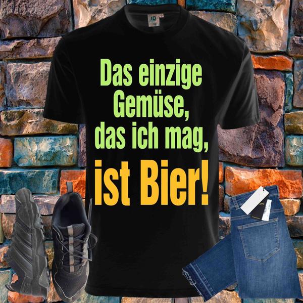 Shirtbude Bier ist mein Gemüse Spruch Party Print Tshirt