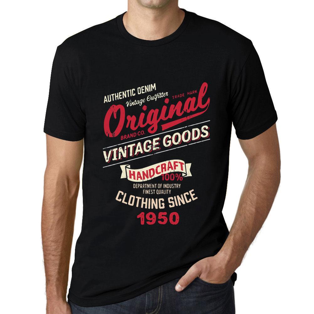 Ultrabasic Vintage T-shirt voor heren Grafisch T-shirt Vintage goederen sinds 1950 Diepzwart