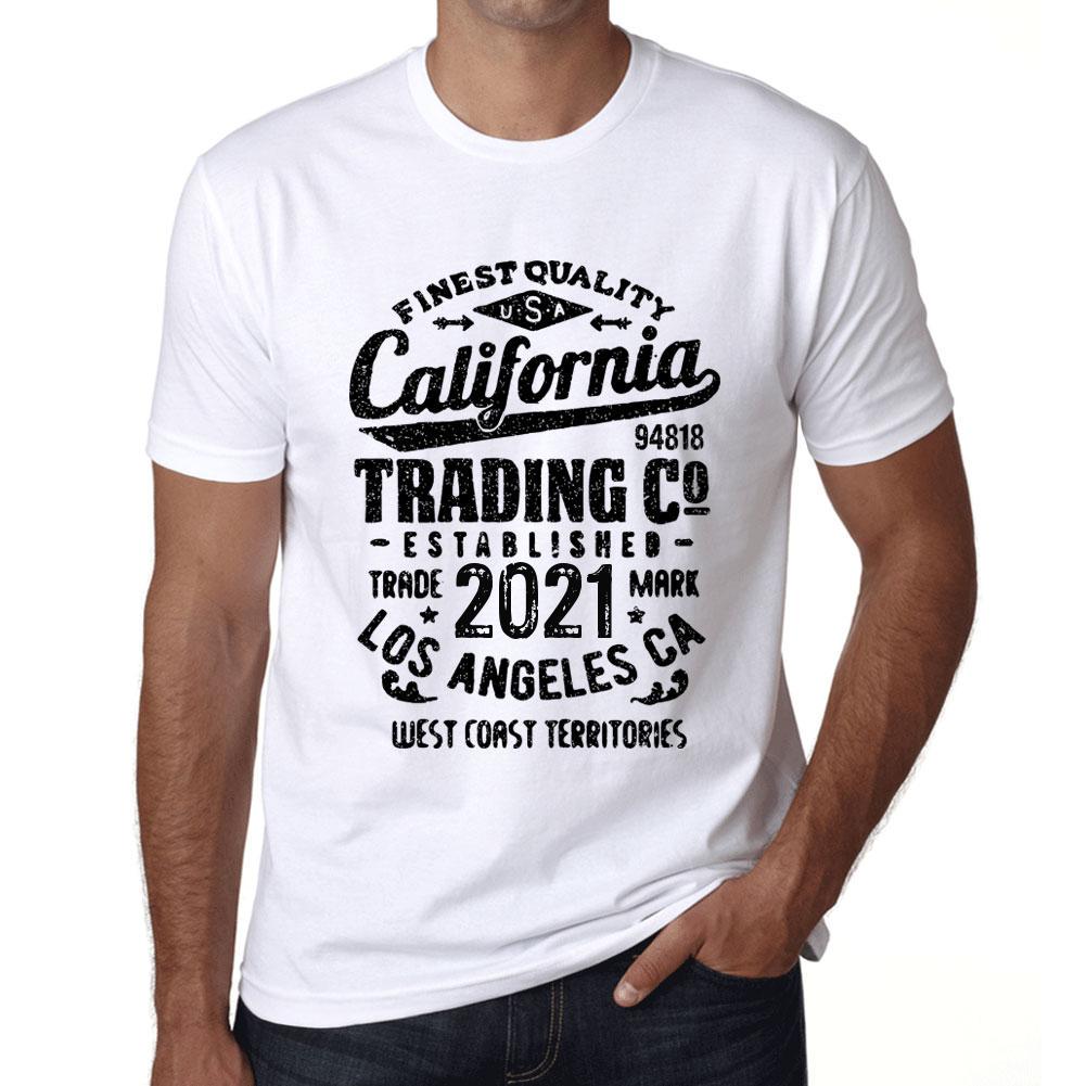 Ultrabasic Vintage T-shirt voor heren, grafisch T-shirt California Trading 2021 wit