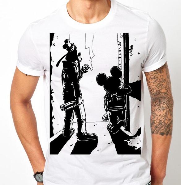 Shirtbude goofy und micky friends print tshirt