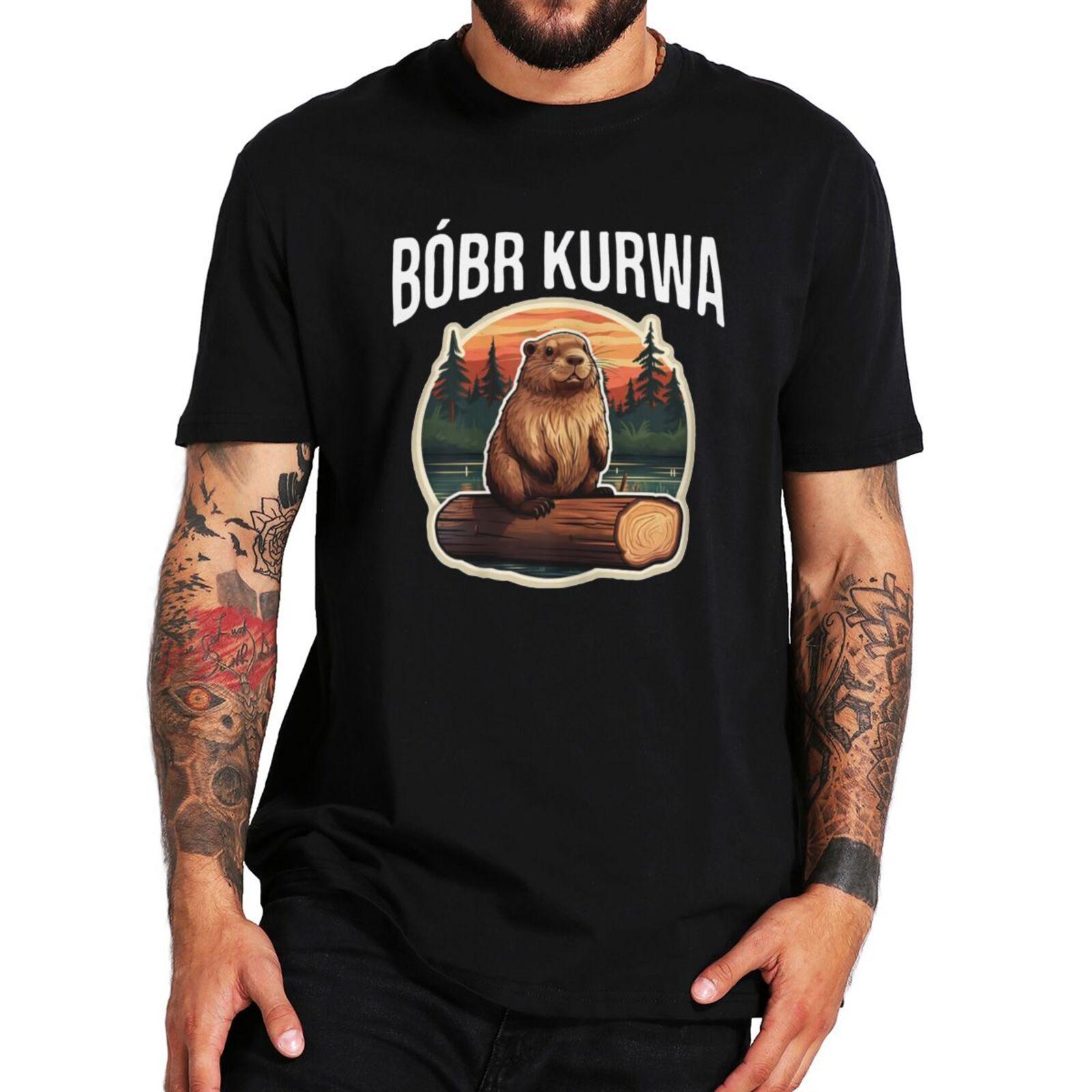 FT T Shirts Bober Kurwa Bobr T-shirt Retro Grappige Meme Trend Y2k Grafische T-shirt Zacht Unisex 100% Katoen Tee Tops