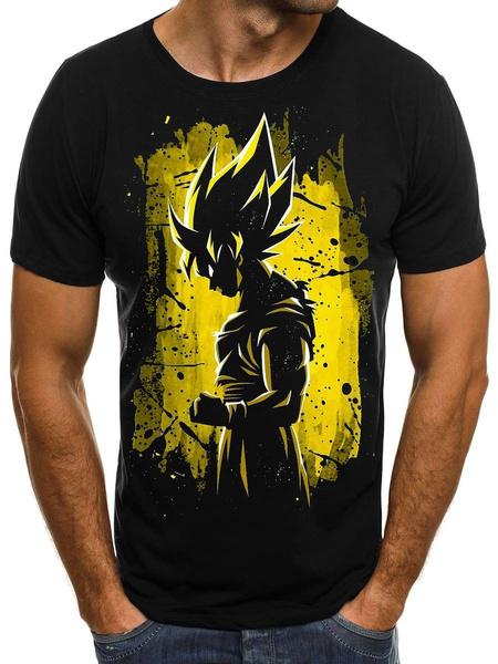 Shirtbude boze goku geel dbz dragonball z t-shirt met modeprint