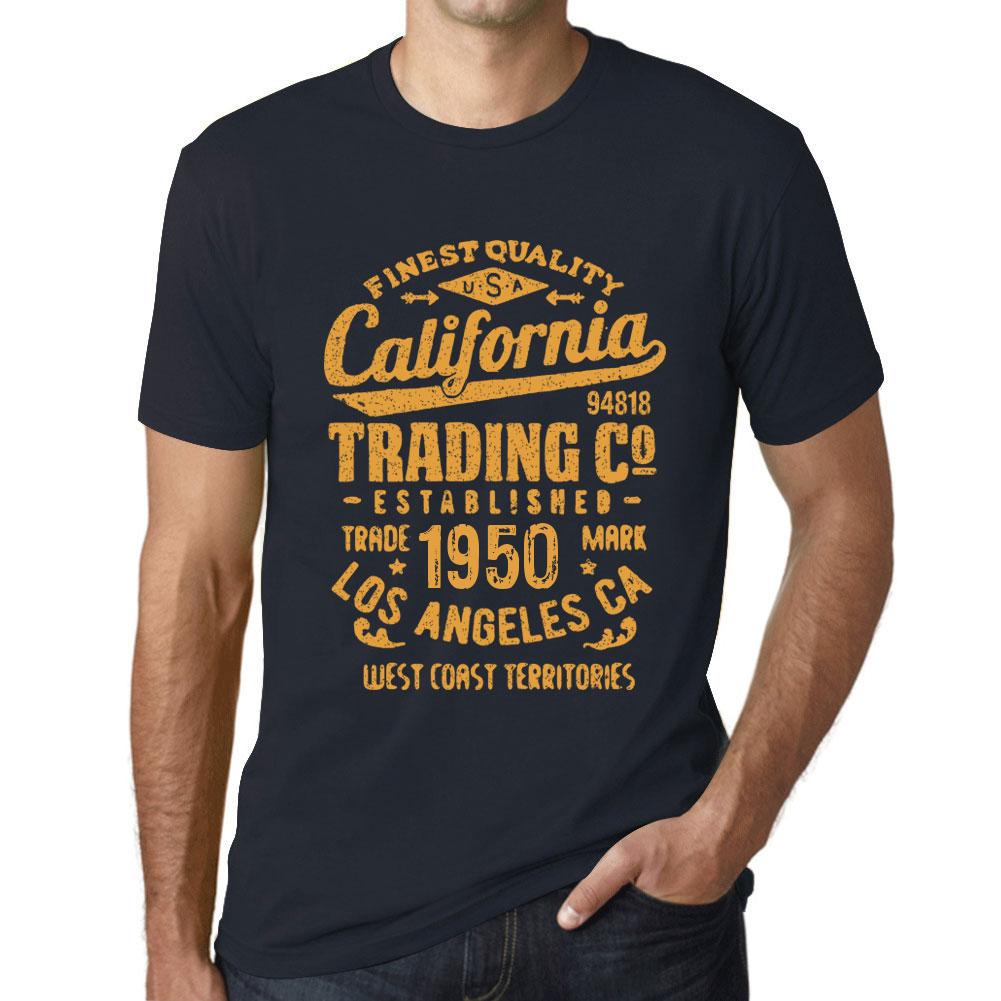 Ultrabasic Heren Vintage T-shirt Grafisch T-shirt California Trading 1950 Navy