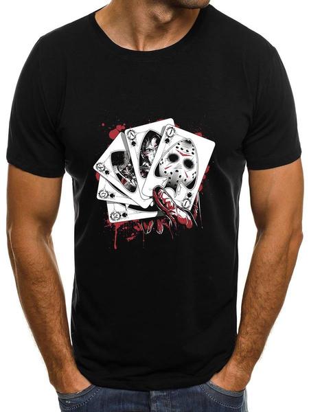 Shirtbude poker horror las vegas thriller cards dealer print tshirt