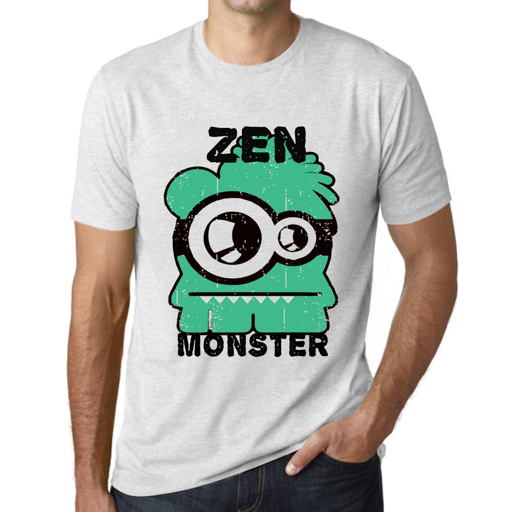 Ultrabasic Heren Vintage T-shirt Grafisch T-shirt Zen Monster Vintage Wit