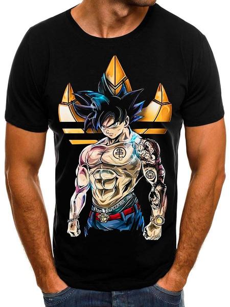 Shirtbude boze goku dbz kamehameha print mode t-shirt