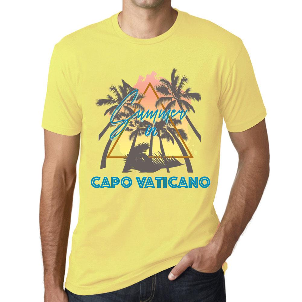 Ultrabasic Heren Vintage T-shirt Grafisch T-shirt Zomer Driehoek Capo Vaticano Lichtgeel