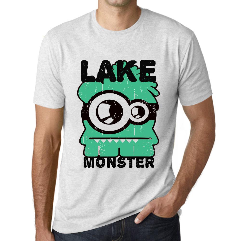 Ultrabasic Heren Vintage T-shirt Grafisch T-shirt Lake Monster Vintage Wit