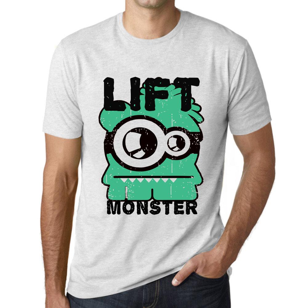 Ultrabasic Heren Vintage T-shirt Grafisch T-shirt Lift Monster Vintage Wit