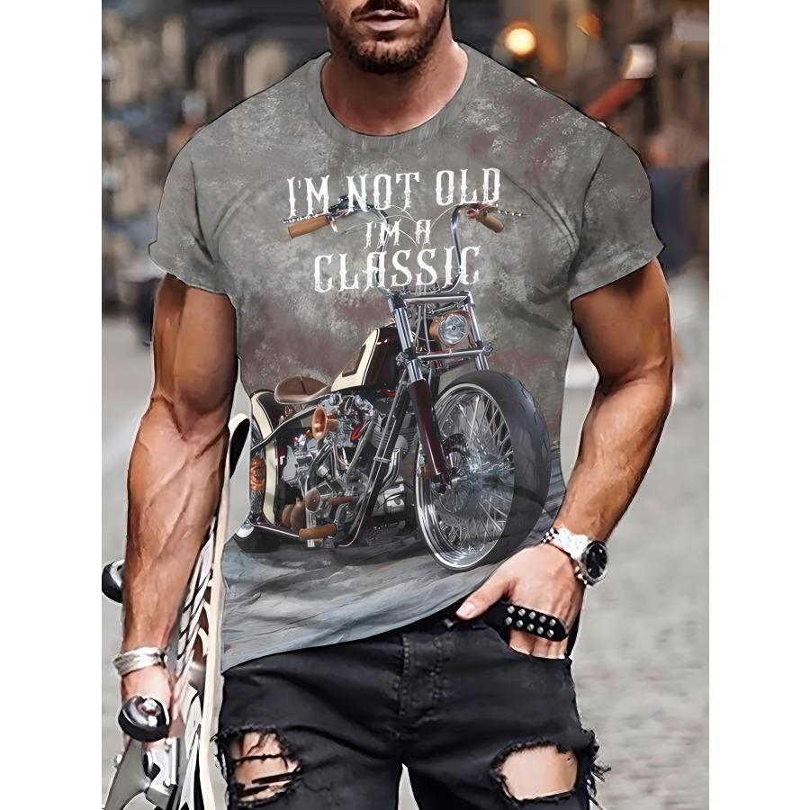 Musk Zomer heren retro motorfiets 3D geprint T-shirt