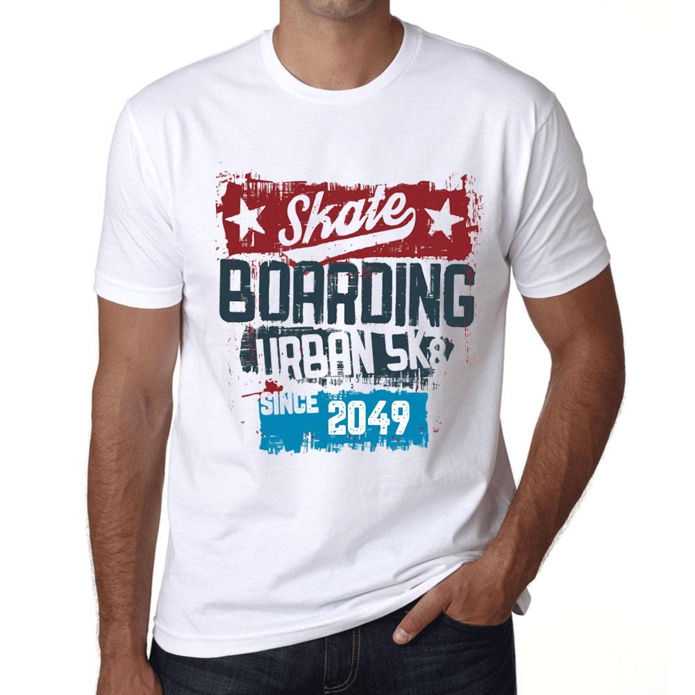 Ultrabasic Vintage T-shirt voor heren Grafisch T-shirt Urban Skate Sinds 2049 Wit