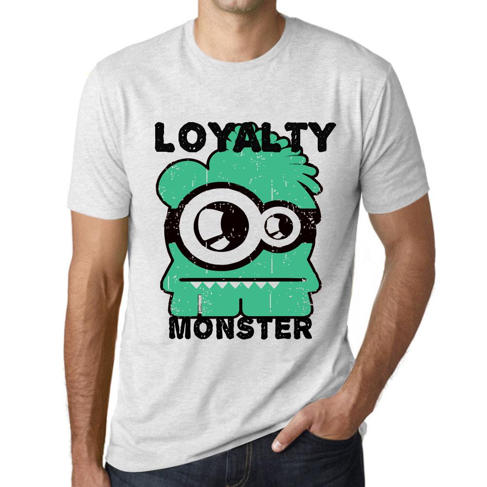 Ultrabasic Vintage T-shirt voor heren Grafisch T-shirt Loyalty Monster Vintage Wit