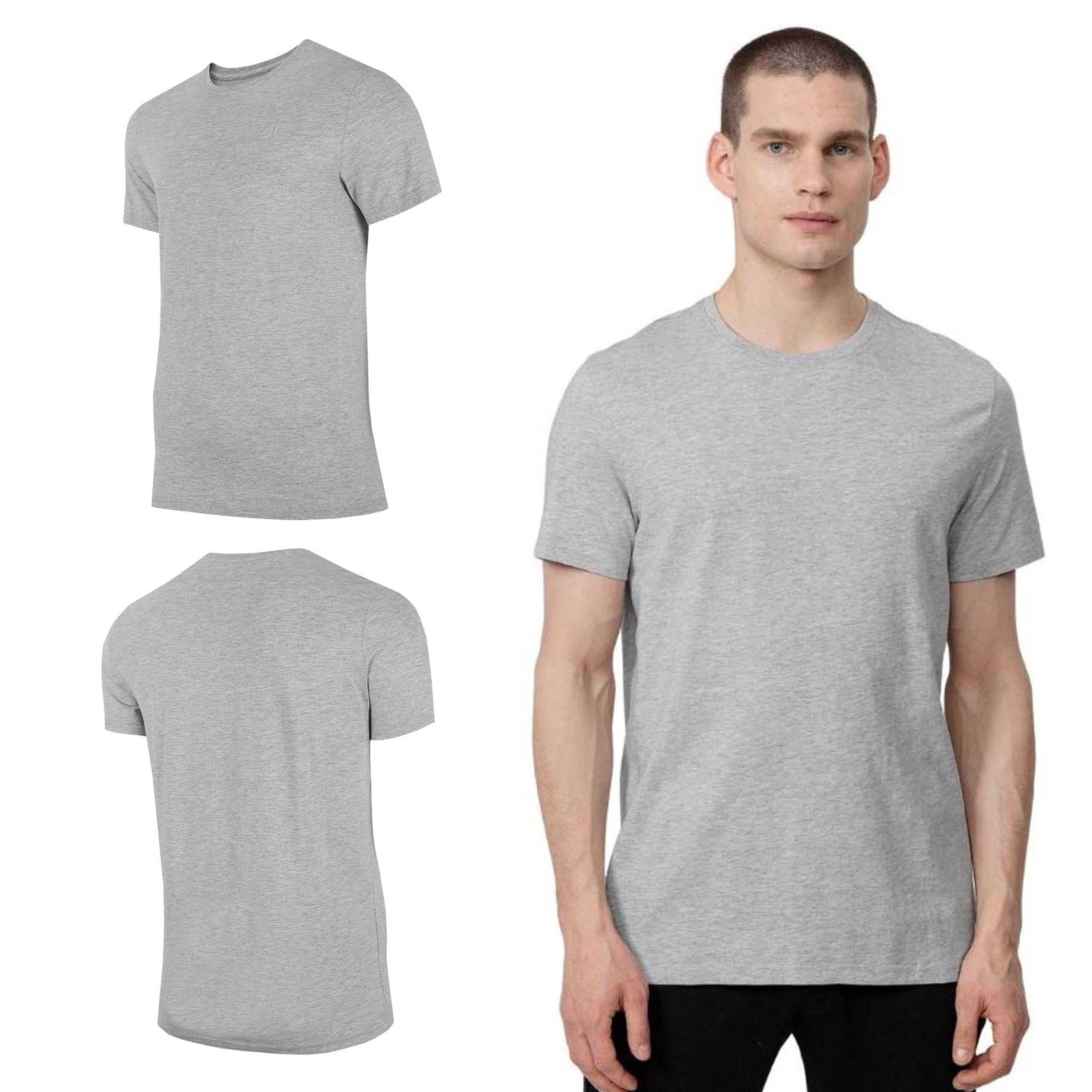 4F Men's  Cool Bright Grey Melange T-Shirt H4Z22 L