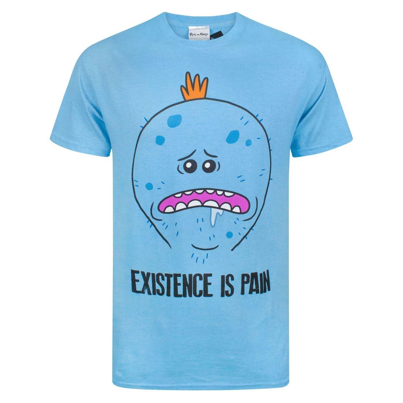 Rick And Morty Rick en Morty Mens Meeseeks bestaan ​​is pijn T-shirt