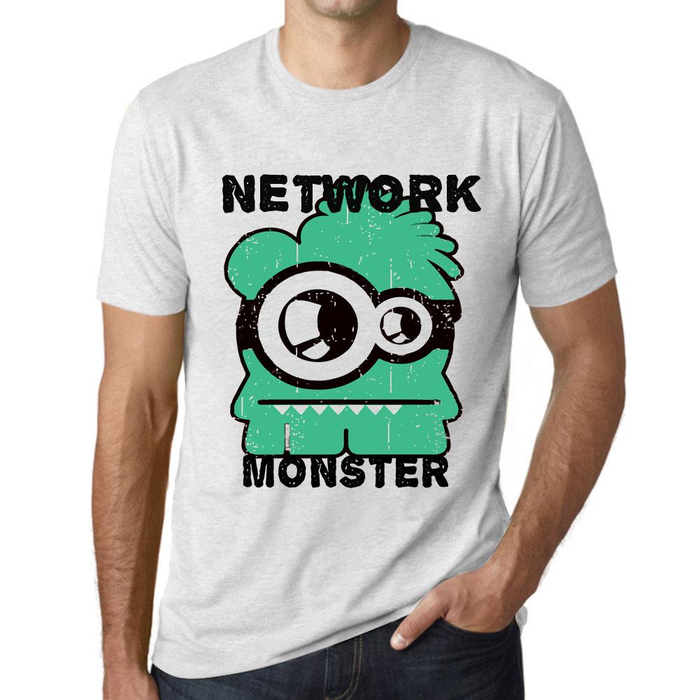 Ultrabasic Vintage T-shirt voor heren Grafisch T-shirt Network Monster Vintage Wit