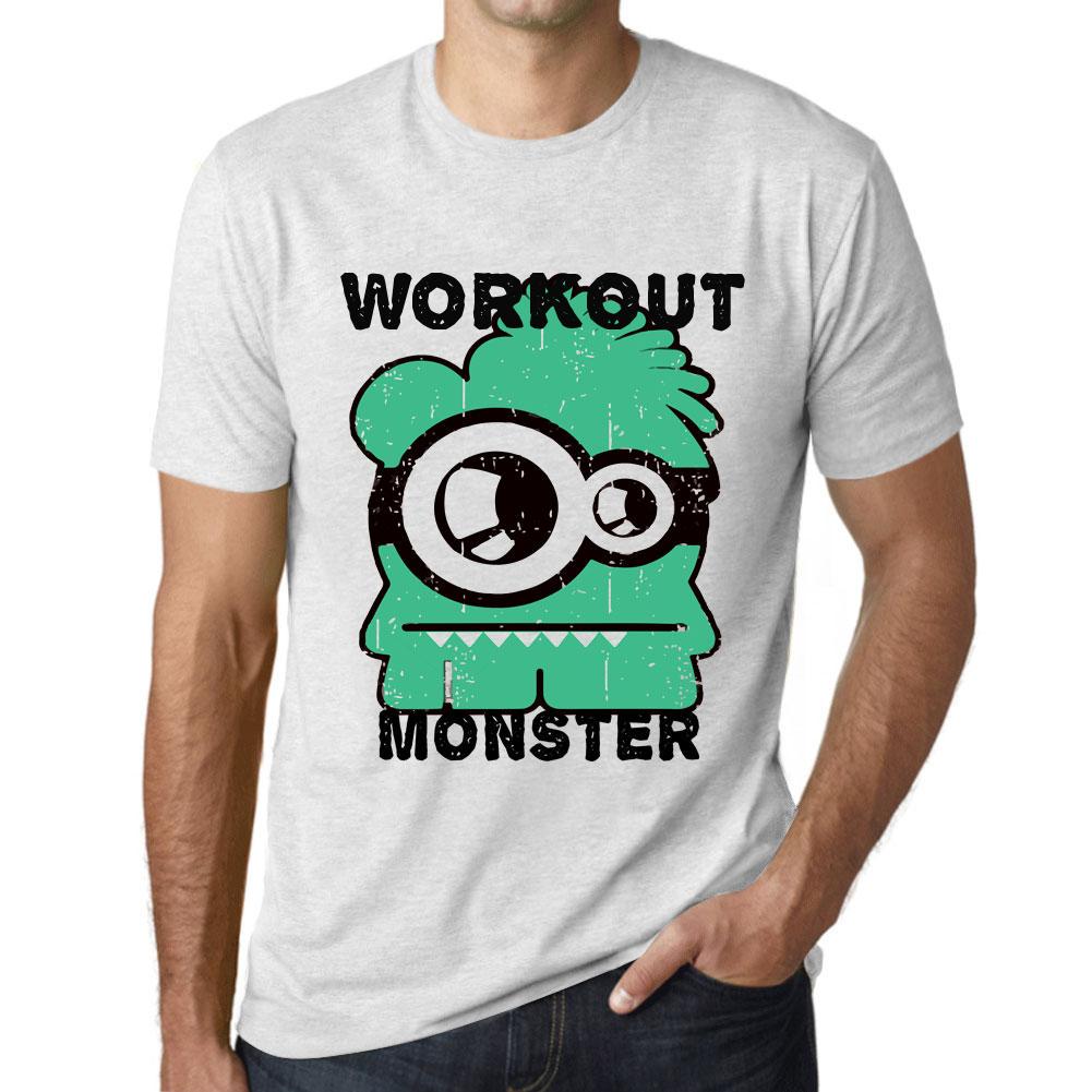 Ultrabasic Heren Vintage T-shirt Grafisch T-shirt Workout Monster Vintage Wit