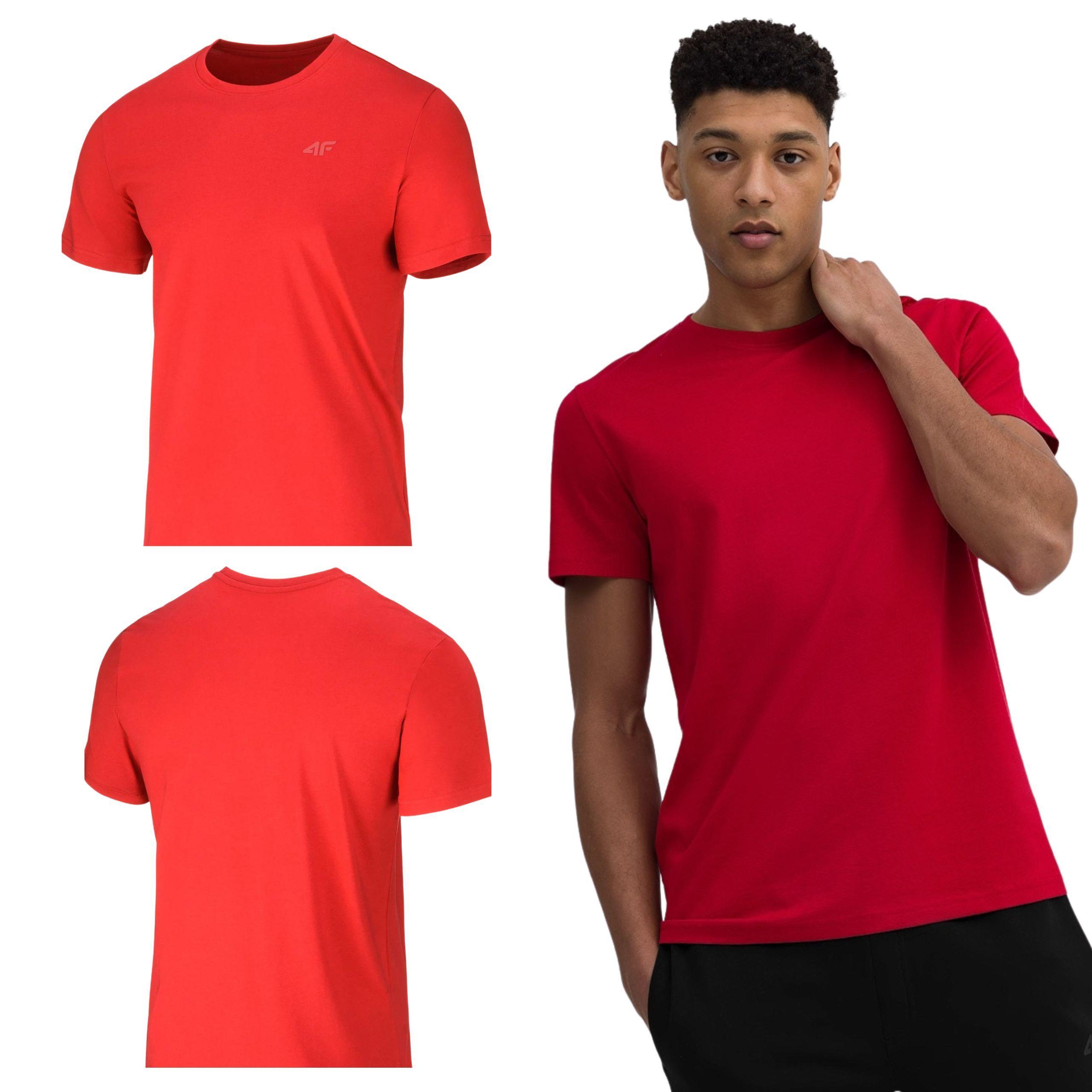 4F Men's  Red T-Shirt SS23TTSHM536 size M