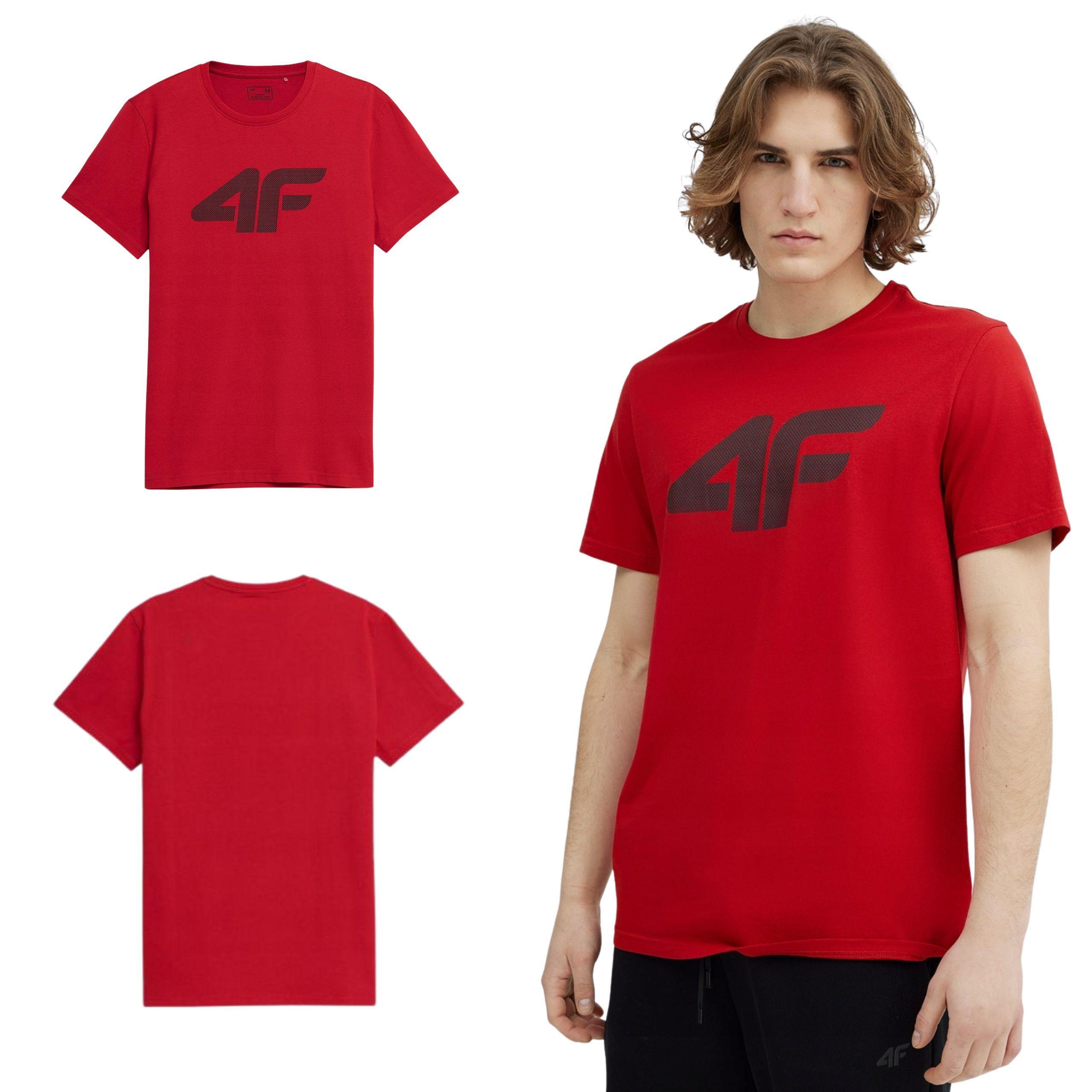 4F Men's  Red T-Shirt SS23TTSHM537 size M