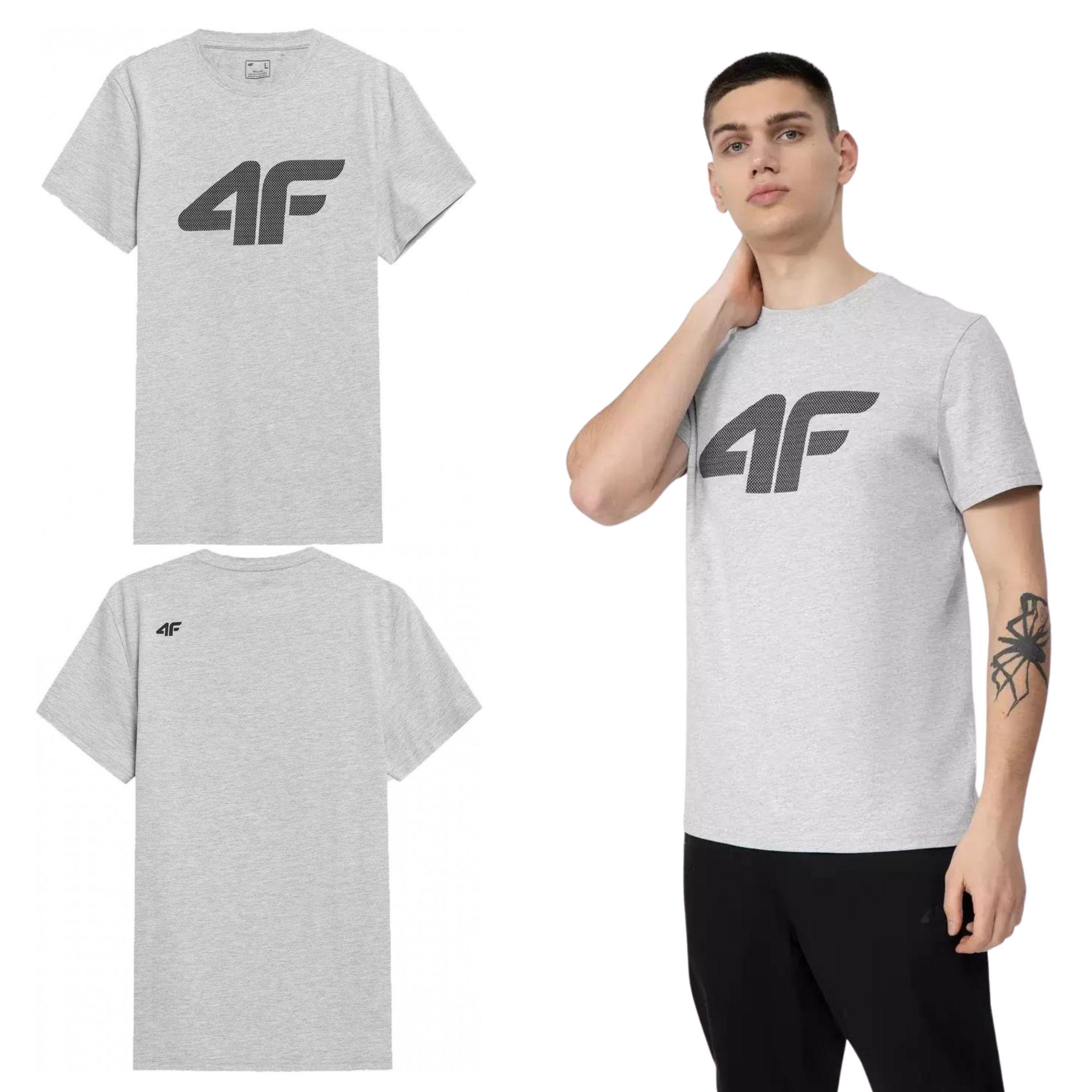 4F Men's  grey T-shirt SS23TTSHM537 M