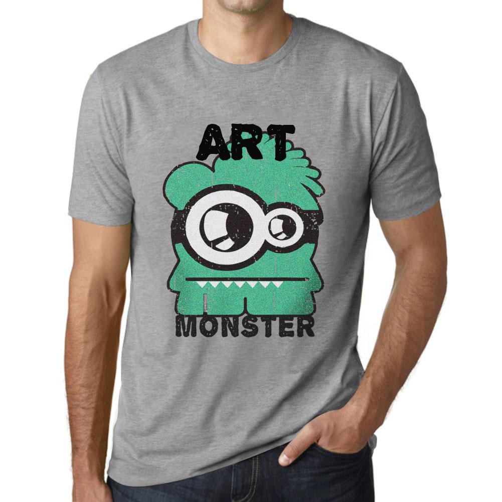 Ultrabasic Heren Vintage T-shirt Grafisch T-shirt Art Monster Grijs Gemêleerd