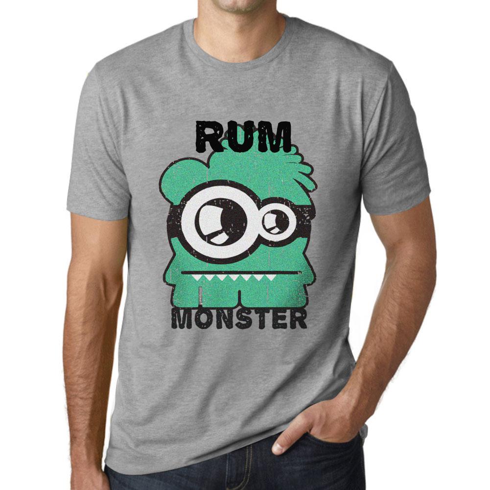 Ultrabasic Vintage T-shirt voor heren, grafisch T-shirt Rum Monster grijs gemêleerd