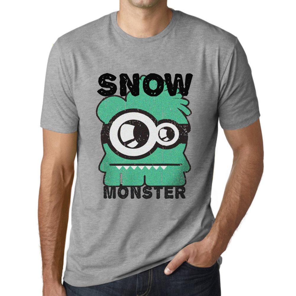 Ultrabasic Vintage T-shirt voor heren Grafisch T-shirt Sneeuwmonster Grijs gemêleerd