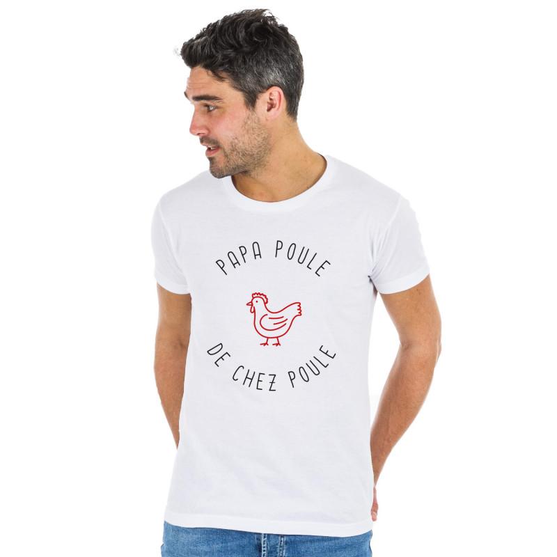 Ma Petite Tribu Heren T-shirt - PAPA POULE VAN CHEZ POULE