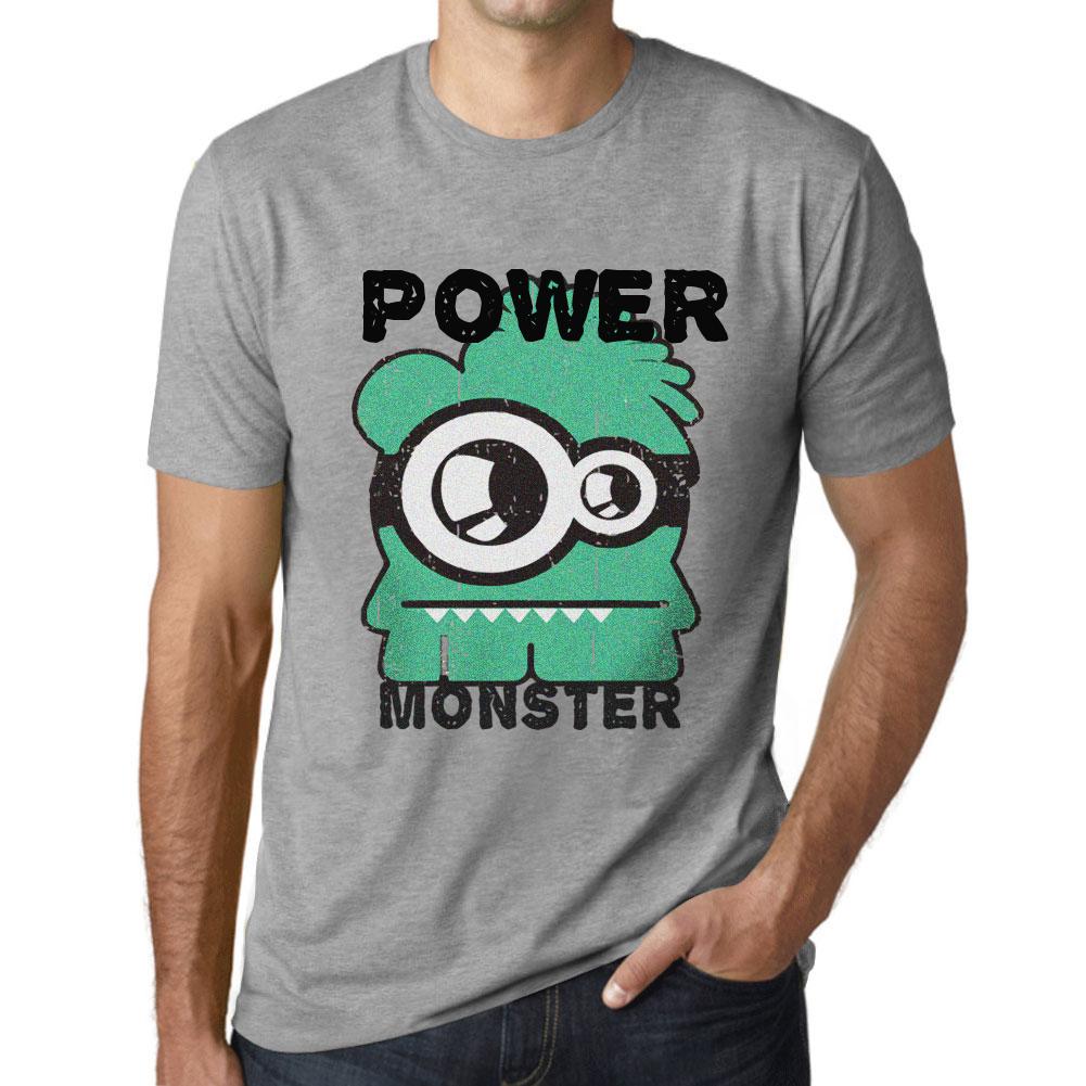 Ultrabasic Heren Vintage T-shirt Grafisch T-shirt Power Monster Grijs Gemêleerd