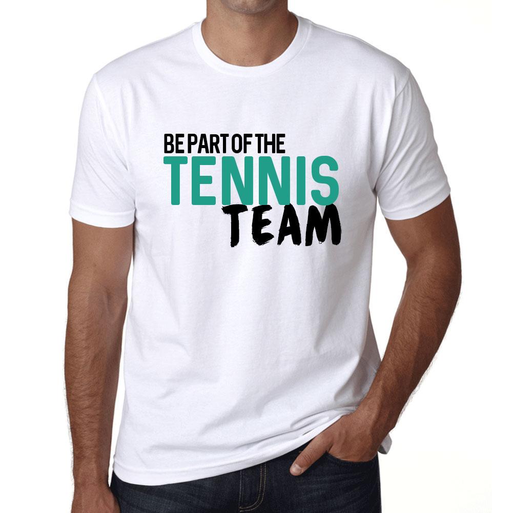 Ultrabasic Vintage T-shirt voor heren, grafisch T-shirt, maak deel uit van het tennisteam, wit