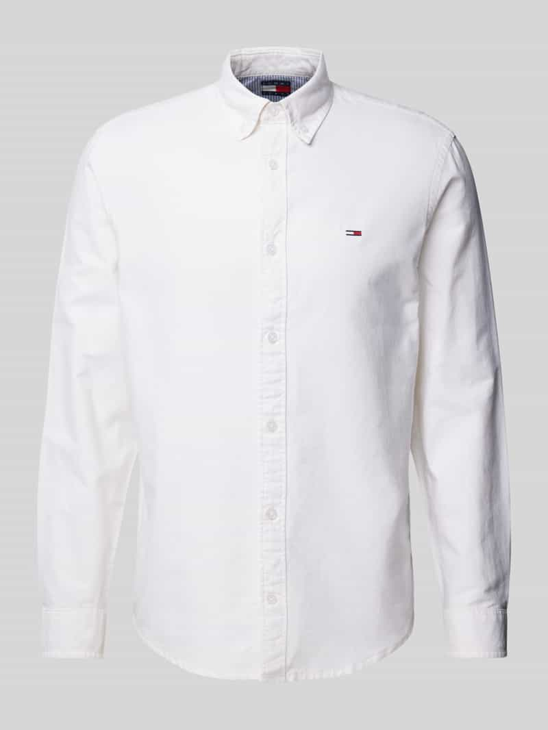 Tommy Jeans Regular fit vrijetijdsoverhemd met logostitching, model 'OXFORD'