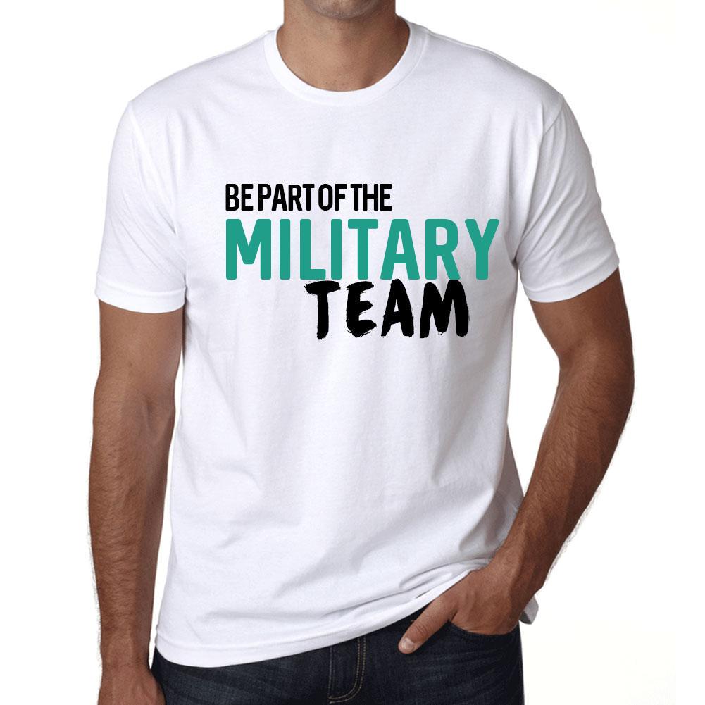 Ultrabasic Vintage T-shirt voor heren, grafisch T-shirt, maak deel uit van het militaire team Wit