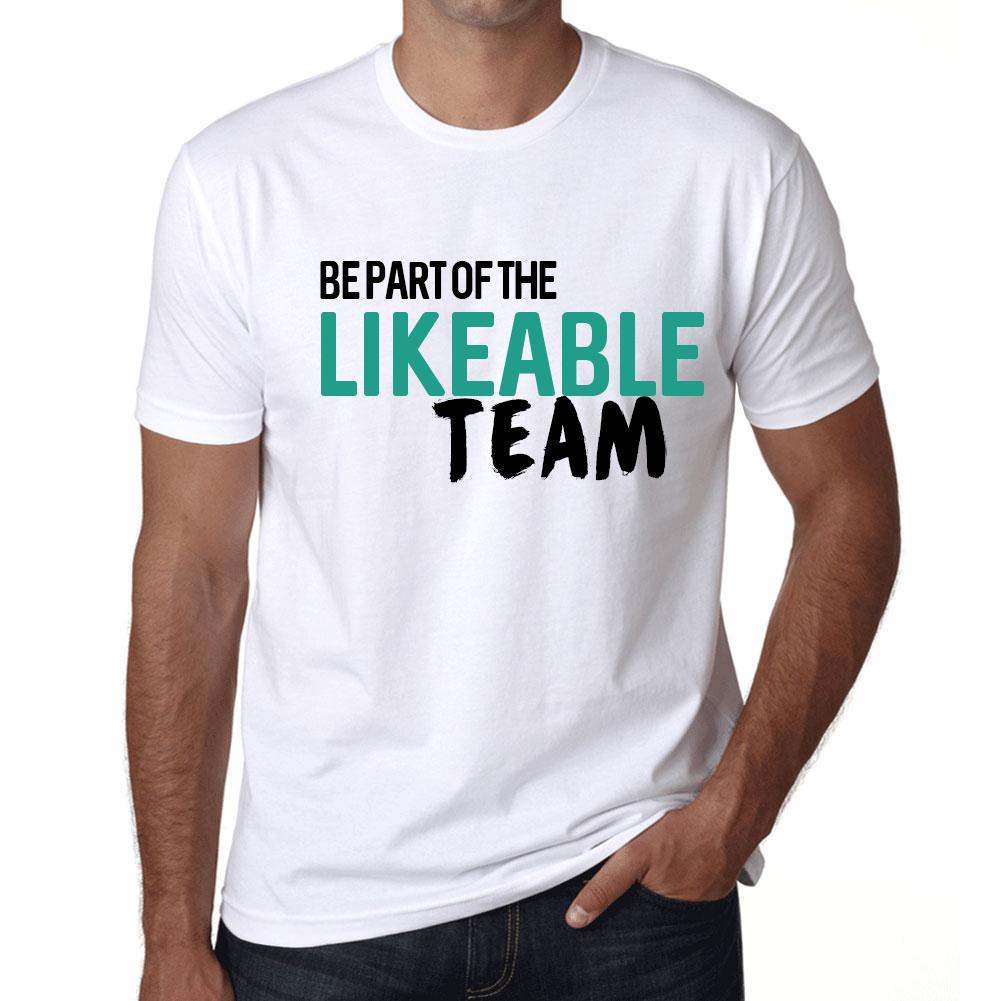 Ultrabasic Vintage T-shirt voor heren, grafisch T-shirt, maak deel uit van het LIKEABLE-team Wit