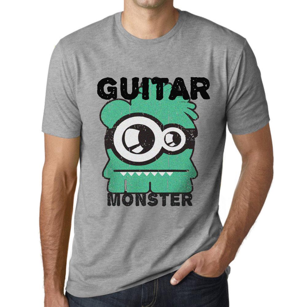 Ultrabasic Heren Vintage T-shirt Grafisch T-shirt Gitaar Monster Grijs Gemêleerd