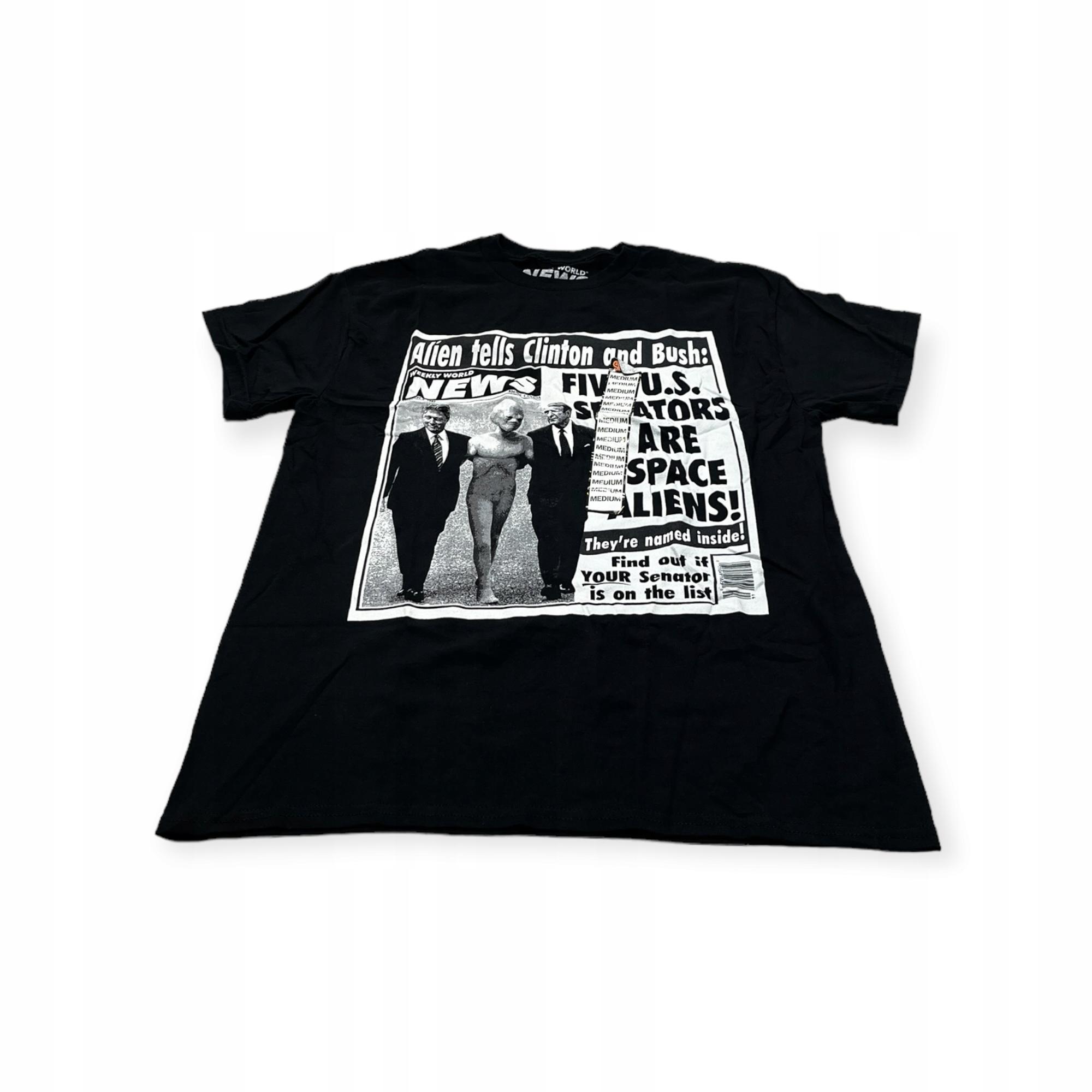 Outletup-clothes Koszulka T-shirt męski okrągły dekolt SPENCER'S WEEKLY WORLD NEWS M