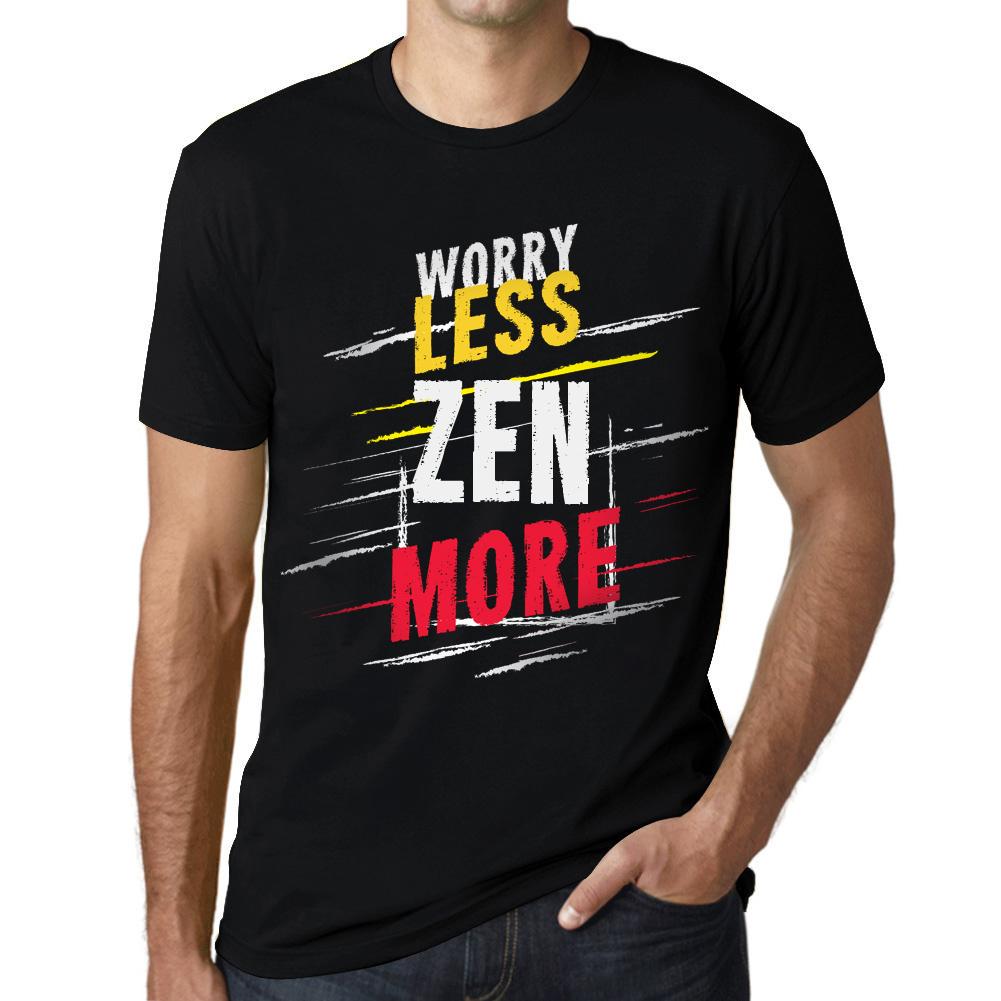 Ultrabasic Heren Vintage T-shirt Grafische T-shirt Zorgen minder Zen Meer diep zwart witte tekst