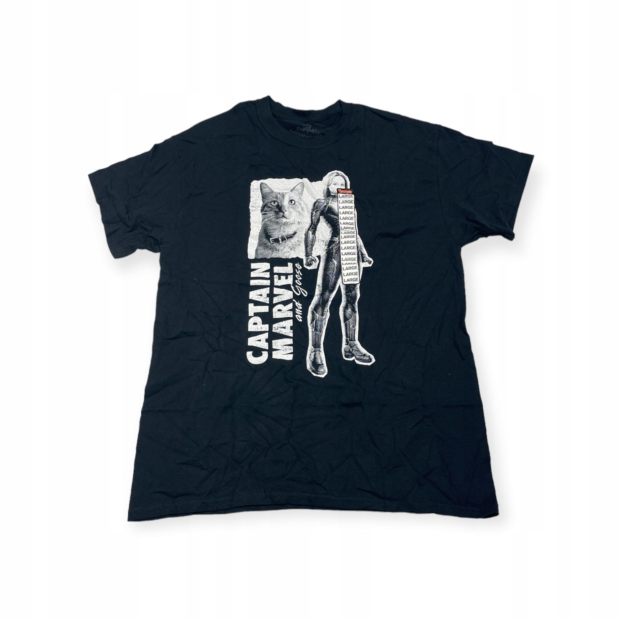 Outletup-clothes Koszulka T-shirt męski okrągły dekolt SPENCER'S CAPTAIN MARVEL L