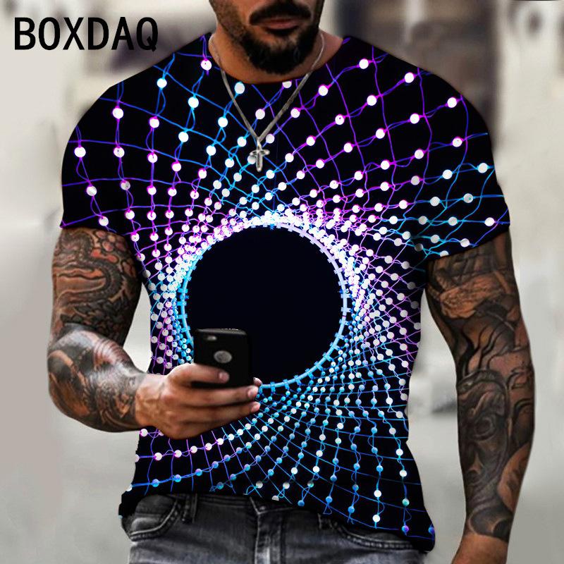 ETST WENDY 05 3D Psychedelische Grafische Print T-shirt Grote Maat Heren Korte Mouw Casual Tops Visueel Feest Abstracte Creativiteit Kunst Print T-shirt