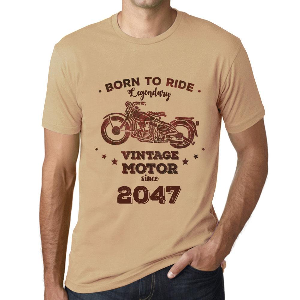 Ultrabasic Vintage T-shirt voor heren Grafisch T-shirt Easy Rider Since 2047 Zand