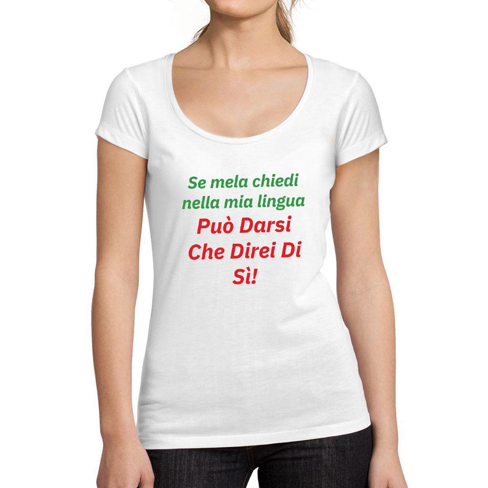 Ultrabasic  T-shirt Femme col Rond Decollete Se Mela Chiedi Nella Mia Lingua