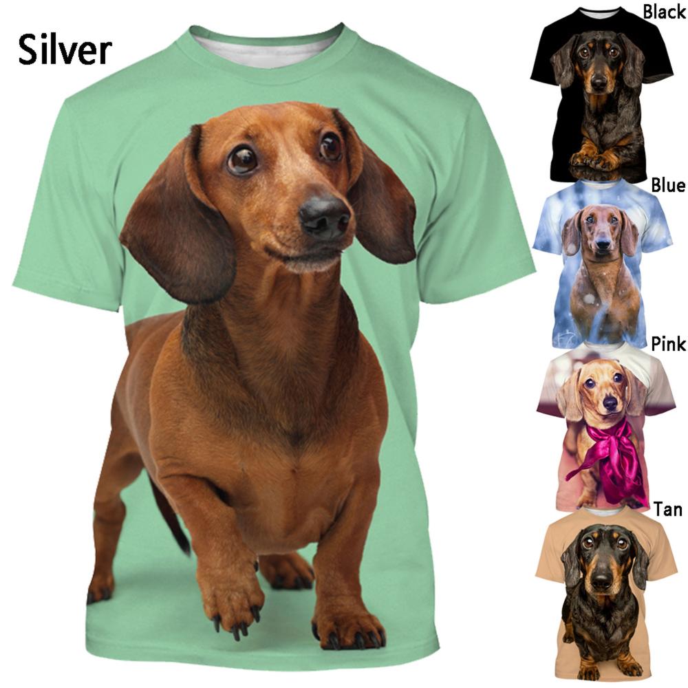 ETST 07 Teckel T-shirt Heren Mode 3D Bedrukt Korte Mouw Zomer Casual Honden Shirt Top Trendy Heren