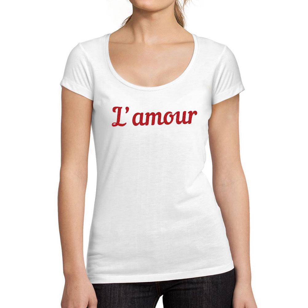 Ultrabasic  T-shirt Femme col Rond Decollete L Amour Imprime Des Lettres