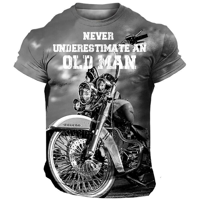 ETST 03 Vintage T-shirt motorfiets heren T-shirt 3D-printen auto korte mouw tees zomer herenkleding casual blouse klassieke fietstops