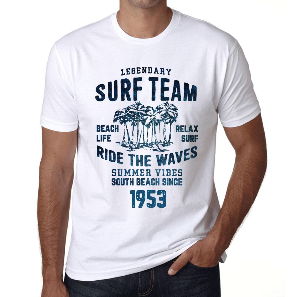 Ultrabasic Heren Vintage T-shirt Grafisch T-shirt Surf Team 1953 Wit