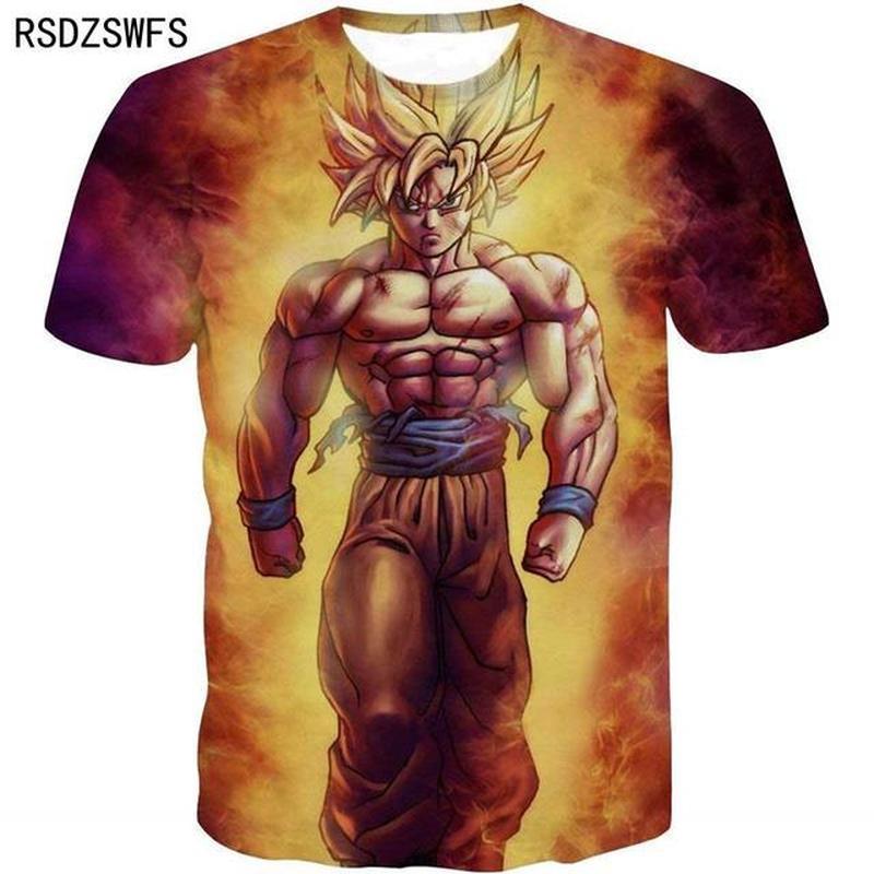 Baibao QIQI Nieuwe Cartoon Harajuku T-shirt Zomer Mannen Mode Casual 3d Printing Goku Anime Zomer Mode Korte Mouw Top