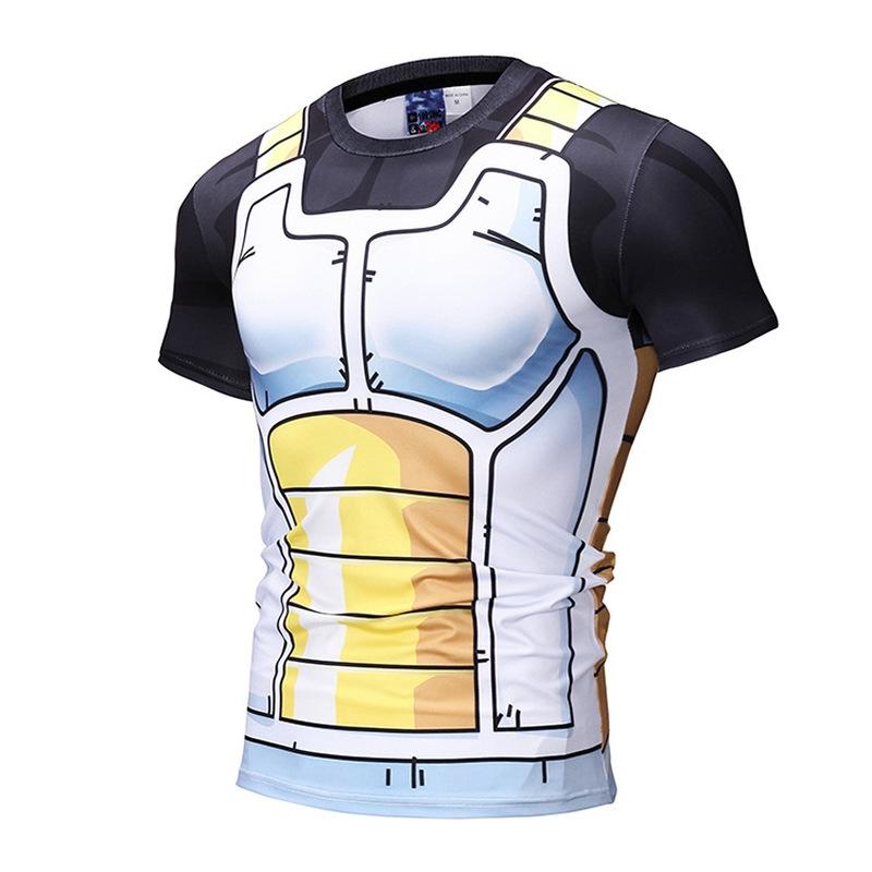 TOP COOL FASHION 3D Super Anime Super Saiyan VEGETA bedrukt herenmode T-shirt met korte mouwen Dragon Z T-shirt (S-5XL)